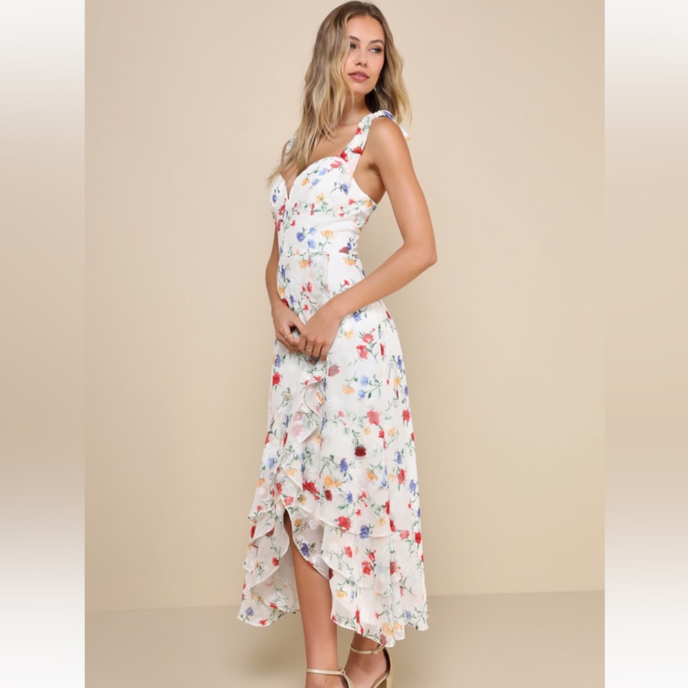 floral patterned midi dress new with tags